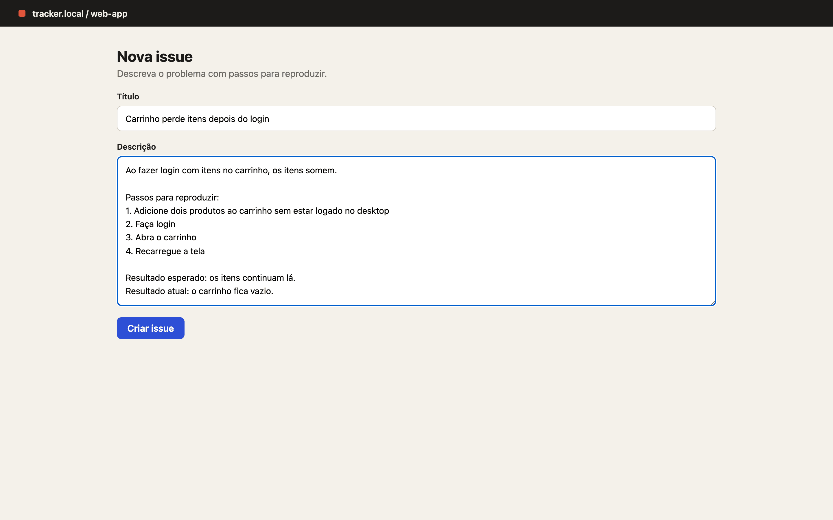After `:wq`, the edited text goes back into the page's field.